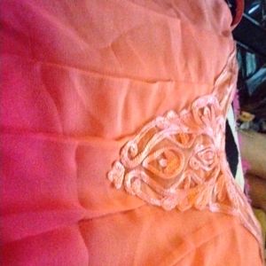 Sm "Charlotte Russe" Orange-Pink-Red Chiffon   with sparkling decors & Embroider